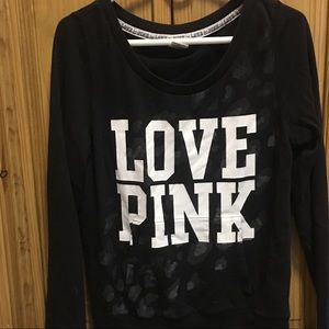 Large PINK long sleeve sweater in black!